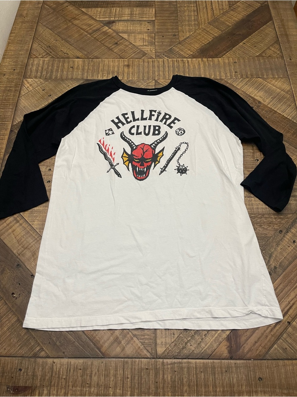 Official Stranger Things Season 4 Hellfire Club Raglan Baseball Shirt